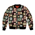 Aussie Birds Christmas La La Land Bomber Jacket Black Vintage Stamp Edition - Aussie Hoodie