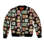 Aussie Birds Christmas La La Land Bomber Jacket Black Vintage Stamp Edition - Aussie Hoodie