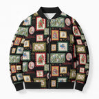 Aussie Birds Christmas La La Land Bomber Puffer Jacket Black Vintage Stamp Edition - Aussie Hoodie