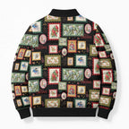Aussie Birds Christmas La La Land Bomber Puffer Jacket Black Vintage Stamp Edition - Aussie Hoodie