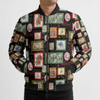 Aussie Birds Christmas La La Land Bomber Puffer Jacket Black Vintage Stamp Edition - Aussie Hoodie