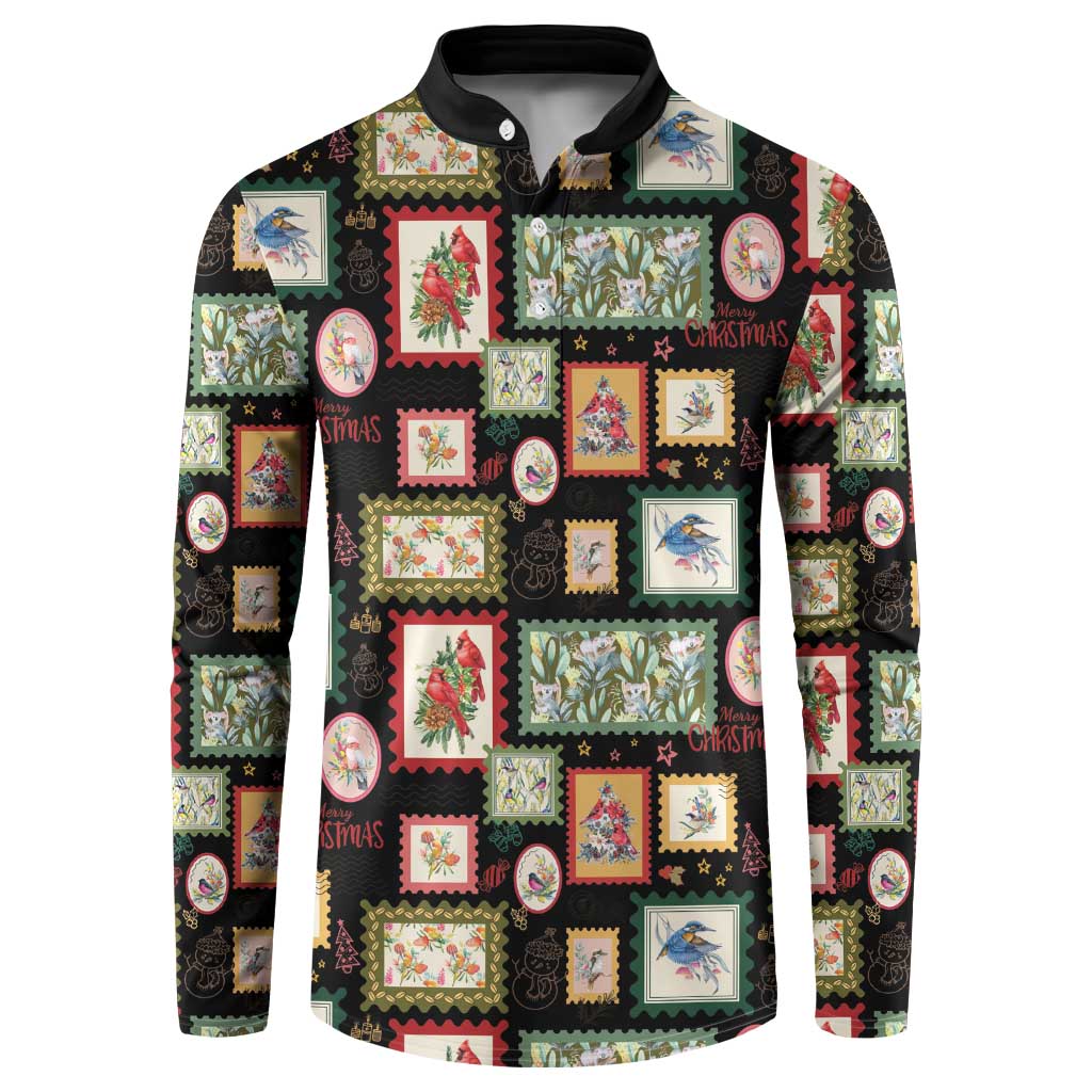 Aussie Birds Christmas La La Land Button Sweatshirt Black Vintage Stamp Edition - Aussie Hoodie