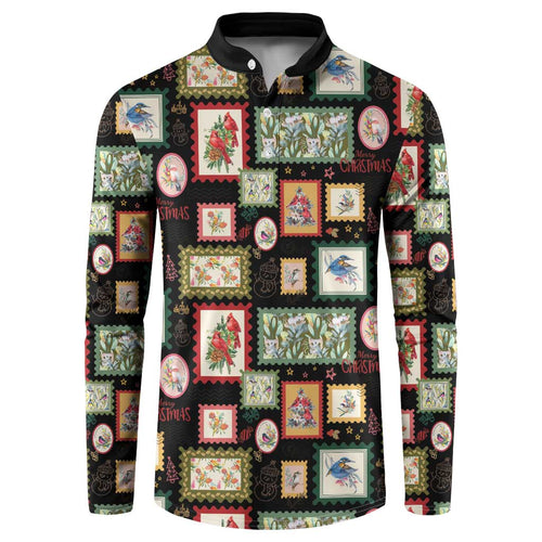 Aussie Birds Christmas La La Land Button Sweatshirt Black Vintage Stamp Edition - Aussie Hoodie