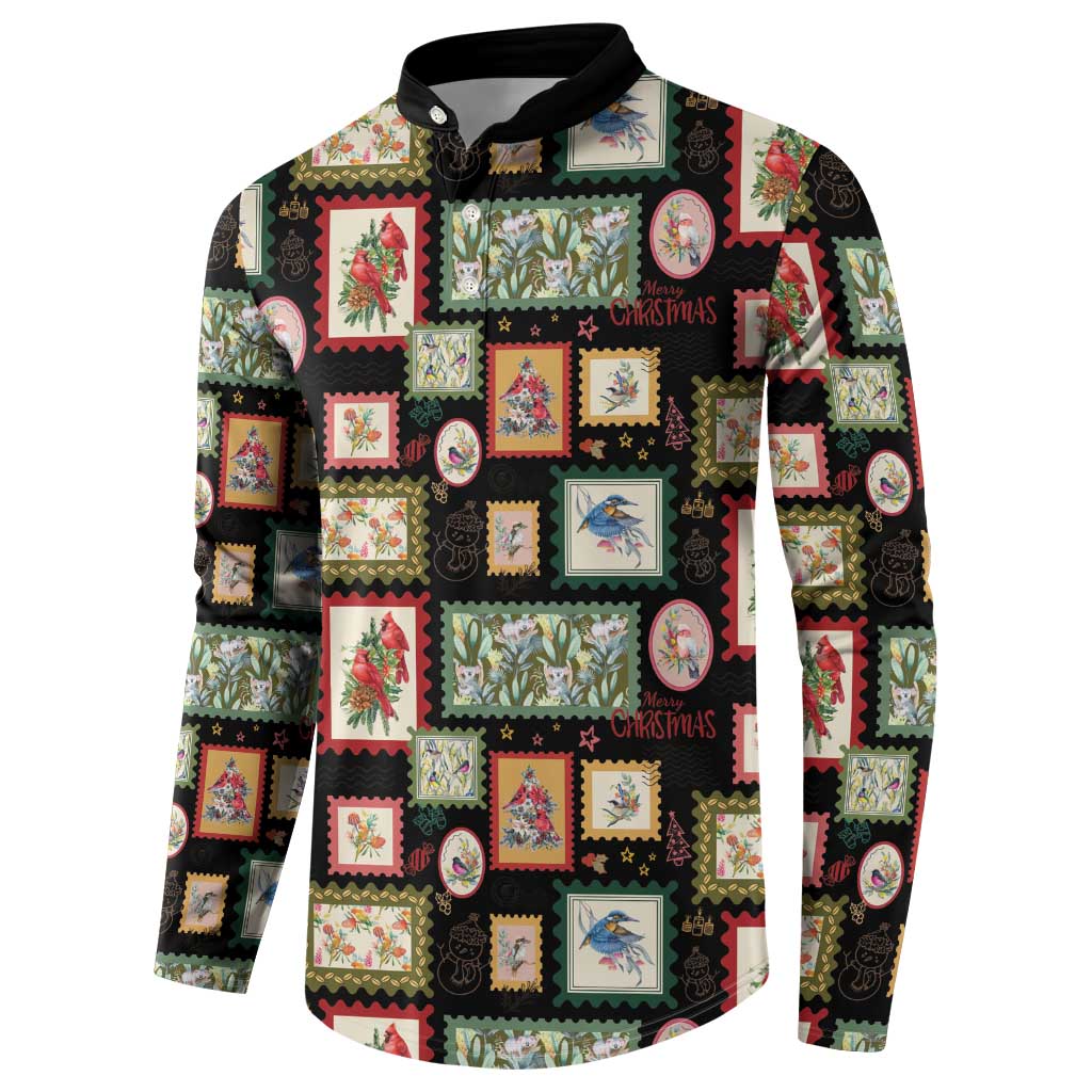 Aussie Birds Christmas La La Land Button Sweatshirt Black Vintage Stamp Edition - Aussie Hoodie