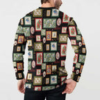 Aussie Birds Christmas La La Land Button Sweatshirt Black Vintage Stamp Edition - Aussie Hoodie