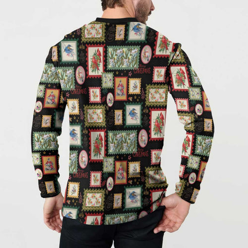 Aussie Birds Christmas La La Land Button Sweatshirt Black Vintage Stamp Edition - Aussie Hoodie