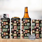Aussie Birds Christmas La La Land 4 in 1 Can Cooler Tumbler Black Vintage Stamp Edition - Aussie Hoodie