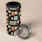 Aussie Birds Christmas La La Land 4 in 1 Can Cooler Tumbler Black Vintage Stamp Edition - Aussie Hoodie