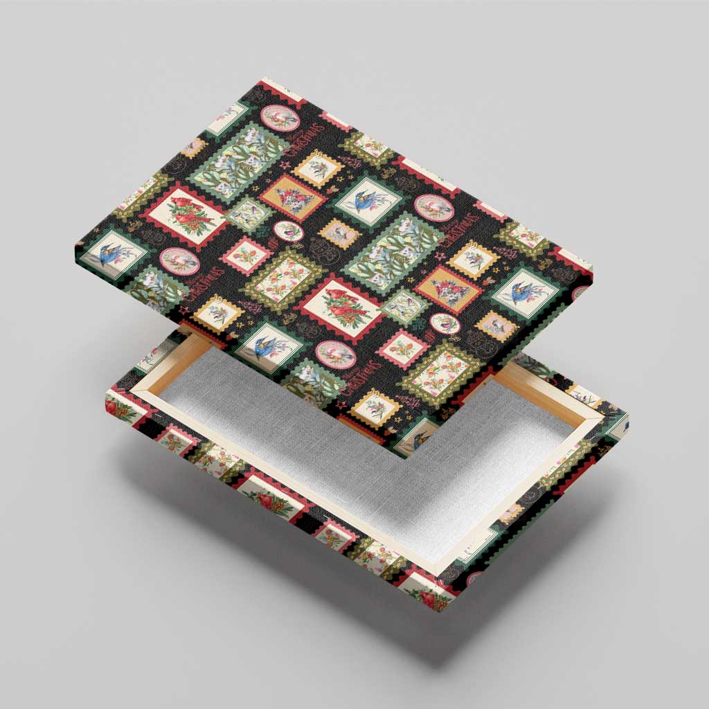 Aussie Birds Christmas La La Land Canvas Wall Art Black Vintage Stamp Edition - Aussie Hoodie