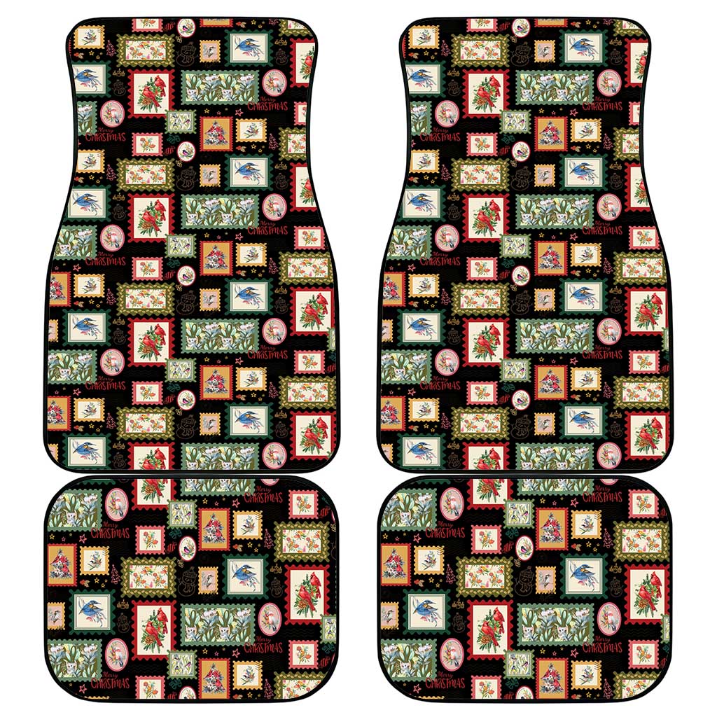 Aussie Birds Christmas La La Land Car Mats Black Vintage Stamp Edition - Aussie Hoodie