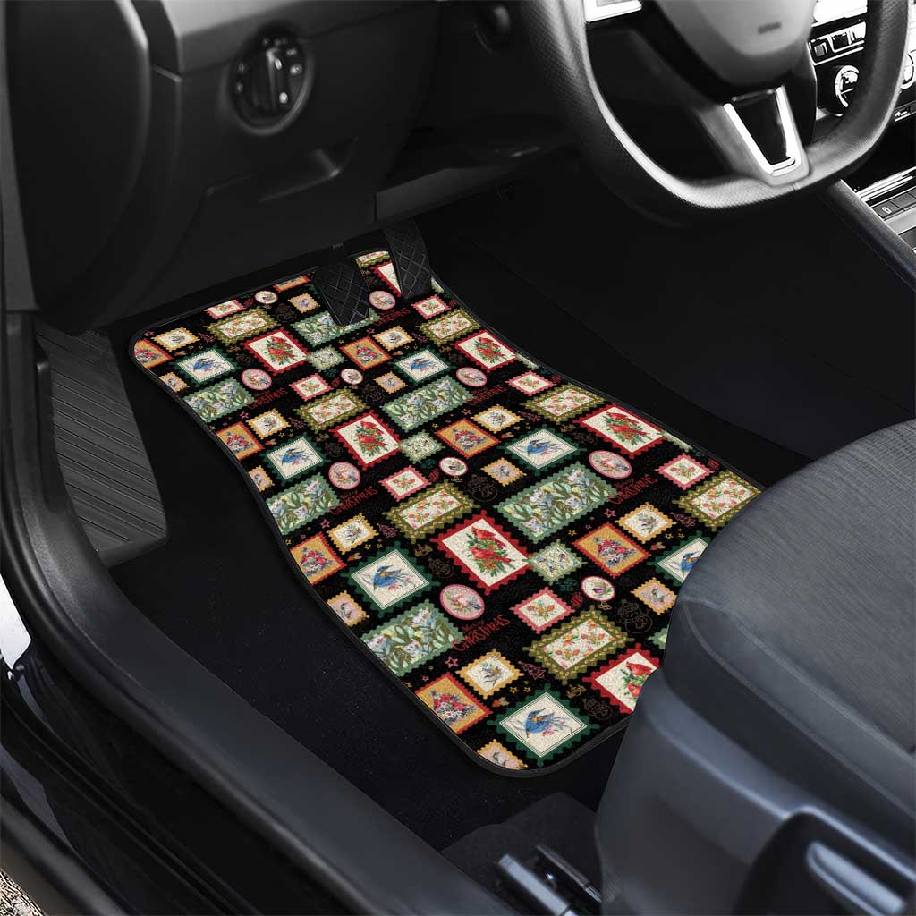 Aussie Birds Christmas La La Land Car Mats Black Vintage Stamp Edition - Aussie Hoodie