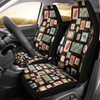 Aussie Birds Christmas La La Land Car Seat Cover Black Vintage Stamp Edition - Aussie Hoodie