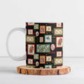 Aussie Birds Christmas La La Land Ceramic Mug Black Vintage Stamp Edition - Aussie Hoodie