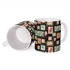 Aussie Birds Christmas La La Land Ceramic Mug Black Vintage Stamp Edition - Aussie Hoodie