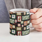 Aussie Birds Christmas La La Land Ceramic Mug Black Vintage Stamp Edition - Aussie Hoodie