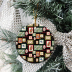 Aussie Birds Christmas La La Land Ceramic Ornament Black Vintage Stamp Edition - Aussie Hoodie