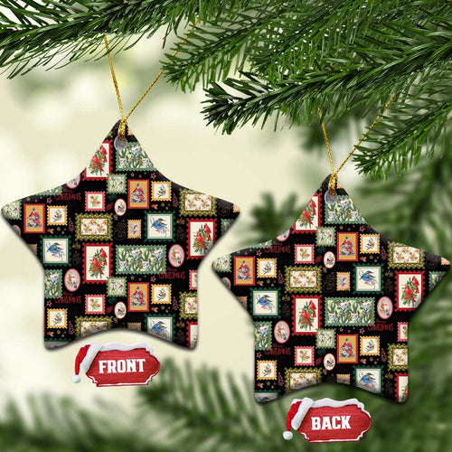 Aussie Birds Christmas La La Land Ceramic Ornament Black Vintage Stamp Edition - Aussie Hoodie