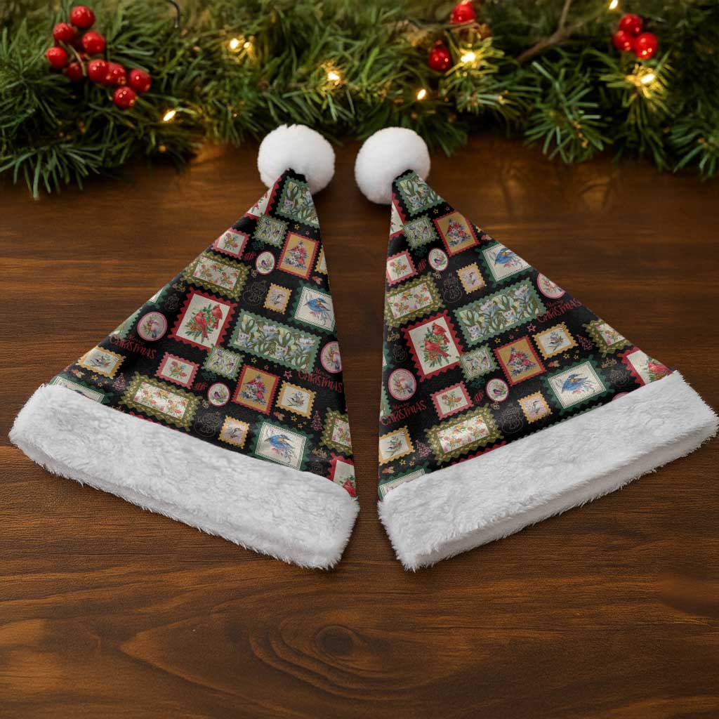 Aussie Birds Christmas La La Land Christmas Santa Hat Black Vintage Stamp Edition - Aussie Hoodie