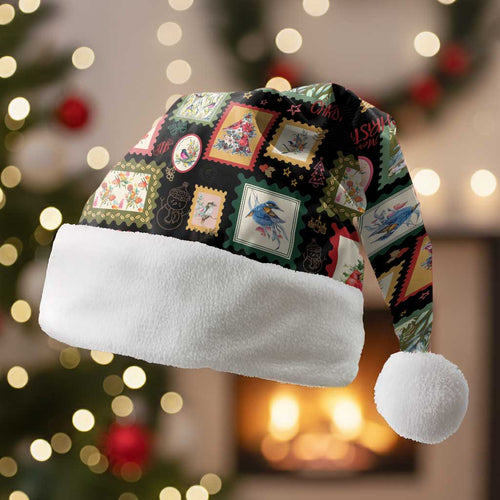 Aussie Birds Christmas La La Land Christmas Santa Hat Black Vintage Stamp Edition - Aussie Hoodie