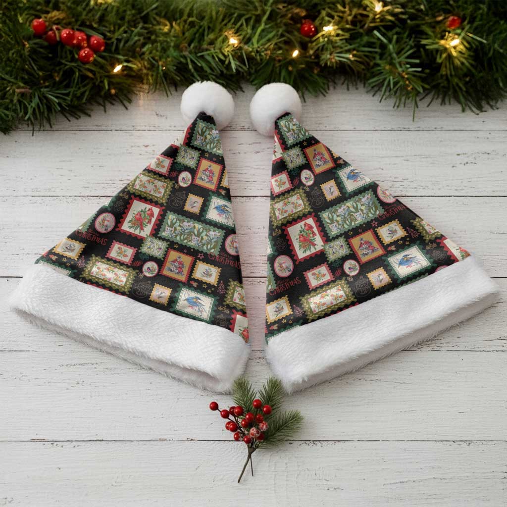 Aussie Birds Christmas La La Land Christmas Santa Hat Black Vintage Stamp Edition - Aussie Hoodie