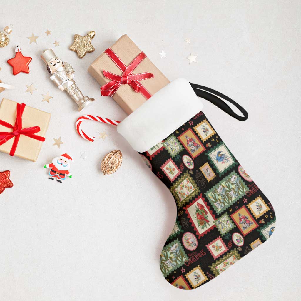 Aussie Birds Christmas La La Land Christmas Stocking Black Vintage Stamp Edition - Aussie Hoodie