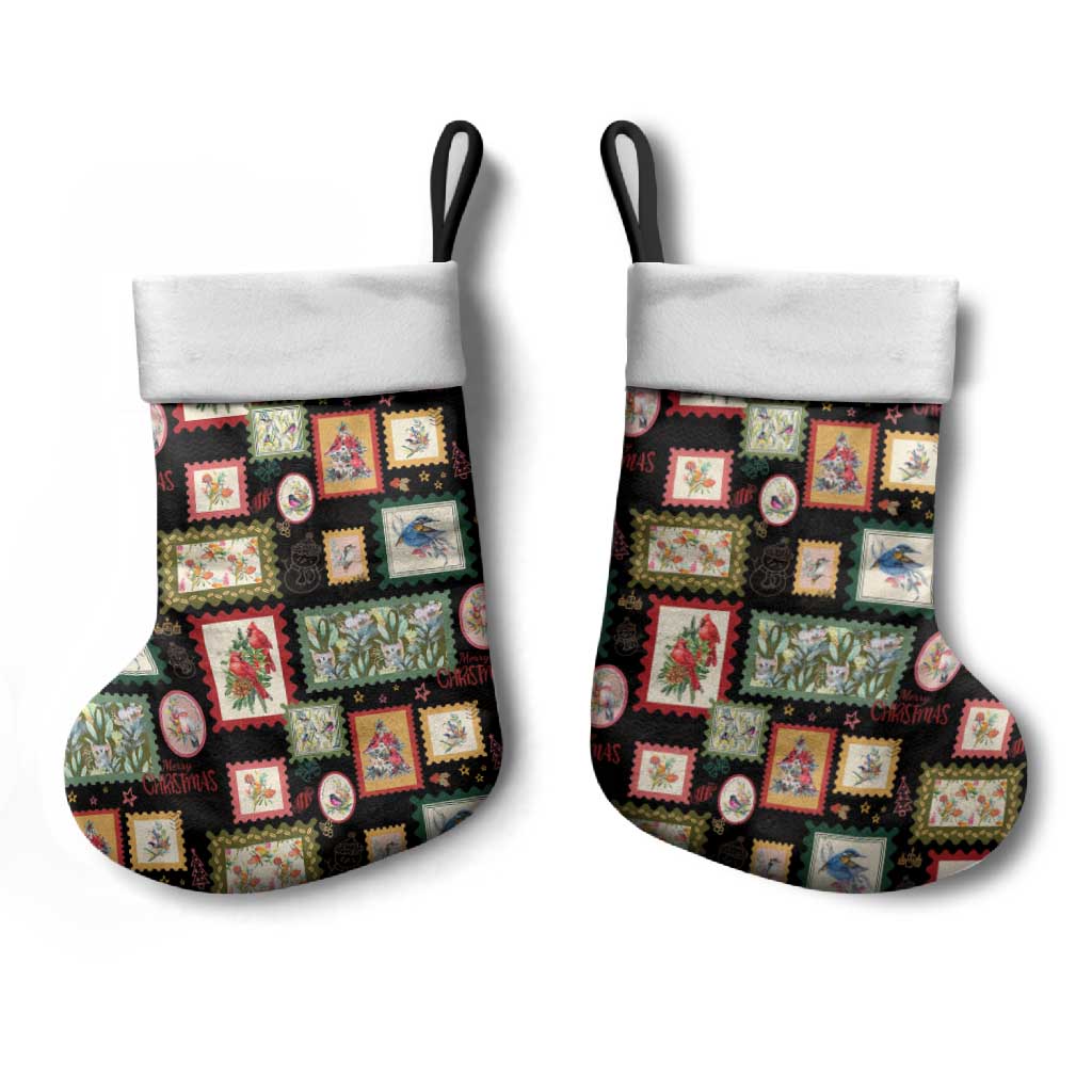 Aussie Birds Christmas La La Land Christmas Stocking Black Vintage Stamp Edition - Aussie Hoodie