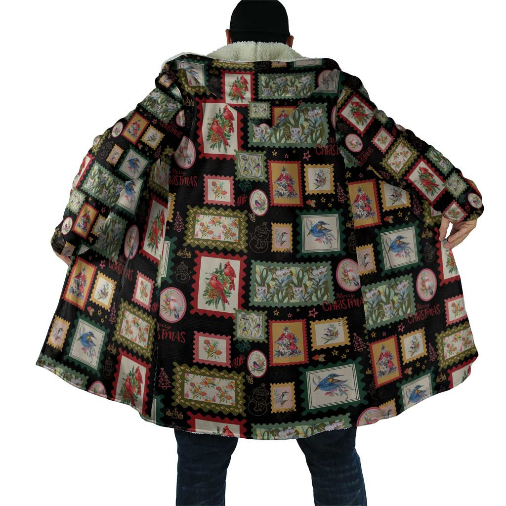 Aussie Birds Christmas La La Land Cloak Black Vintage Stamp Edition - Aussie Hoodie
