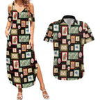 Aussie Birds Christmas La La Land Couples Matching Summer Maxi Dress and Hawaiian Shirt Black Vintage Stamp Edition - Aussie Hoodie