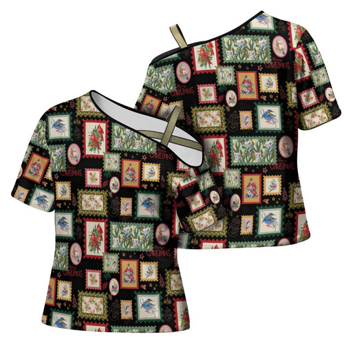 Aussie Birds Christmas La La Land Cross Shoulder Shirt Black Vintage Stamp Edition - Aussie Hoodie