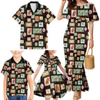 Aussie Birds Christmas La La Land Family Matching Mermaid Dress and Hawaiian Shirt Black Vintage Stamp Edition - Aussie Hoodie