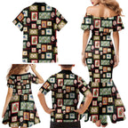 Aussie Birds Christmas La La Land Family Matching Mermaid Dress and Hawaiian Shirt Black Vintage Stamp Edition - Aussie Hoodie