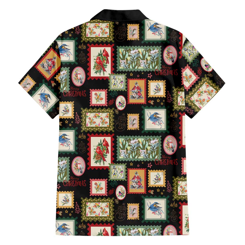 Aussie Birds Christmas La La Land Family Matching Off Shoulder Maxi Dress and Hawaiian Shirt Black Vintage Stamp Edition - Aussie Hoodie