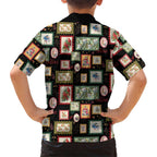 Aussie Birds Christmas La La Land Family Matching Puletasi and Hawaiian Shirt Black Vintage Stamp Edition - Aussie Hoodie
