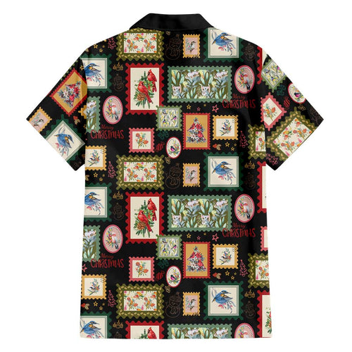 Aussie Birds Christmas La La Land Family Matching Puletasi and Hawaiian Shirt Black Vintage Stamp Edition - Aussie Hoodie