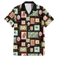 Aussie Birds Christmas La La Land Family Matching Summer Maxi Dress and Hawaiian Shirt Black Vintage Stamp Edition - Aussie Hoodie