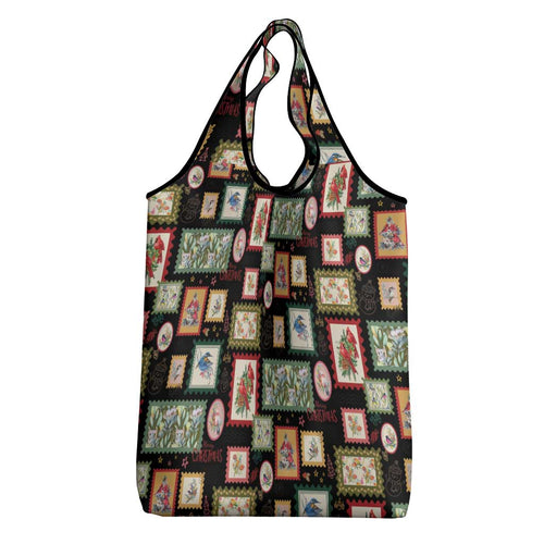 Aussie Birds Christmas La La Land Grocery Bag Black Vintage Stamp Edition - Aussie Hoodie