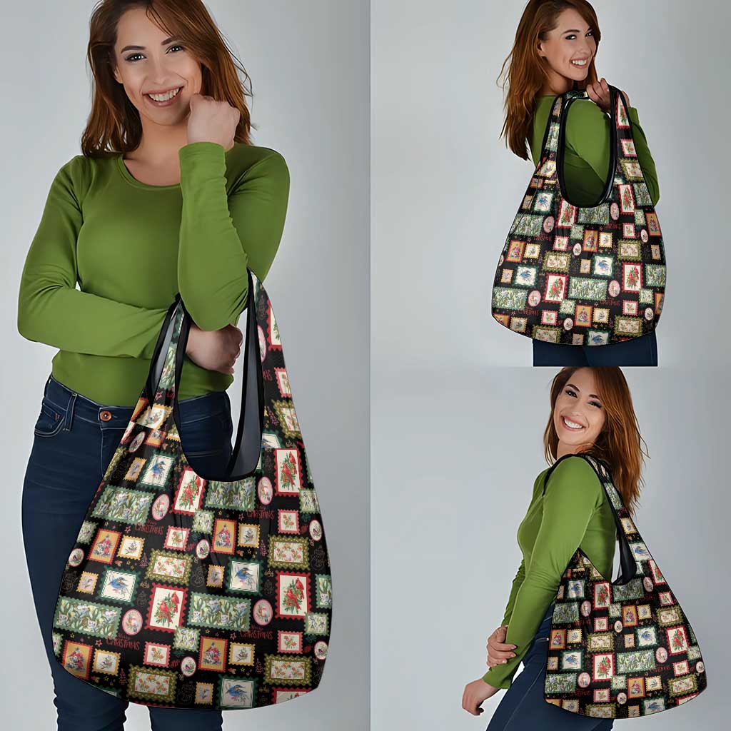 Aussie Birds Christmas La La Land Grocery Bag Black Vintage Stamp Edition - Aussie Hoodie