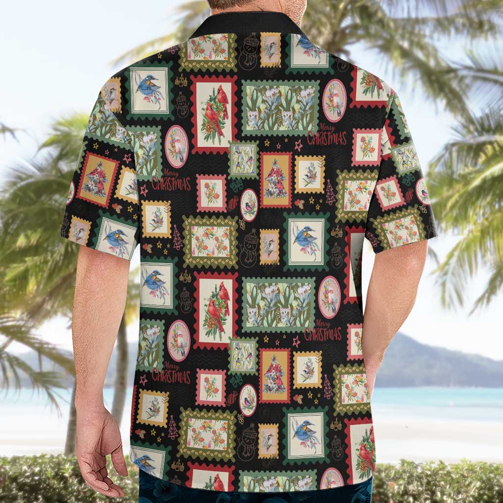 Aussie Birds Christmas La La Land Hawaiian Shirt Black Vintage Stamp Edition - Aussie Hoodie