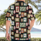 Aussie Birds Christmas La La Land Hawaiian Shirt Black Vintage Stamp Edition - Aussie Hoodie