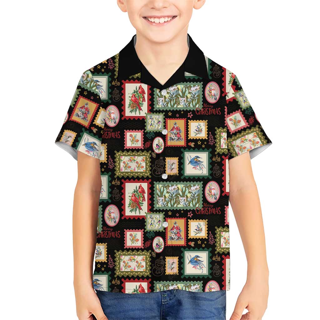 Aussie Birds Christmas La La Land Hawaiian Shirt Black Vintage Stamp Edition - Aussie Hoodie