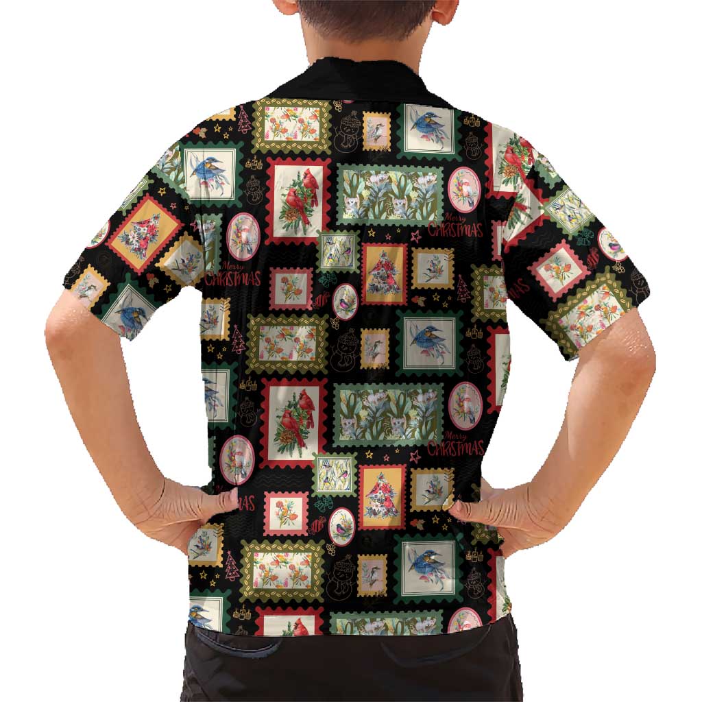 Aussie Birds Christmas La La Land Hawaiian Shirt Black Vintage Stamp Edition - Aussie Hoodie