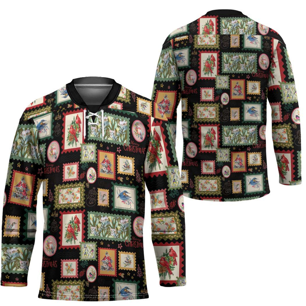 Aussie Birds Christmas La La Land Hockey Jersey Black Vintage Stamp Edition - Aussie Hoodie
