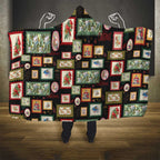 Aussie Birds Christmas La La Land Hooded Blanket Black Vintage Stamp Edition - Aussie Hoodie