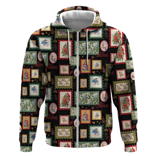 Aussie Birds Christmas La La Land Hoodie Black Vintage Stamp Edition - Aussie Hoodie