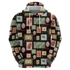 Aussie Birds Christmas La La Land Hoodie Black Vintage Stamp Edition - Aussie Hoodie