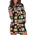 Aussie Birds Christmas La La Land Hoodie Dress Black Vintage Stamp Edition - Aussie Hoodie