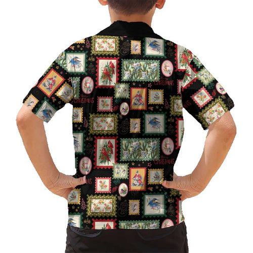 Aussie Birds Christmas La La Land Kid Hawaiian Shirt Black Vintage Stamp Edition - Aussie Hoodie