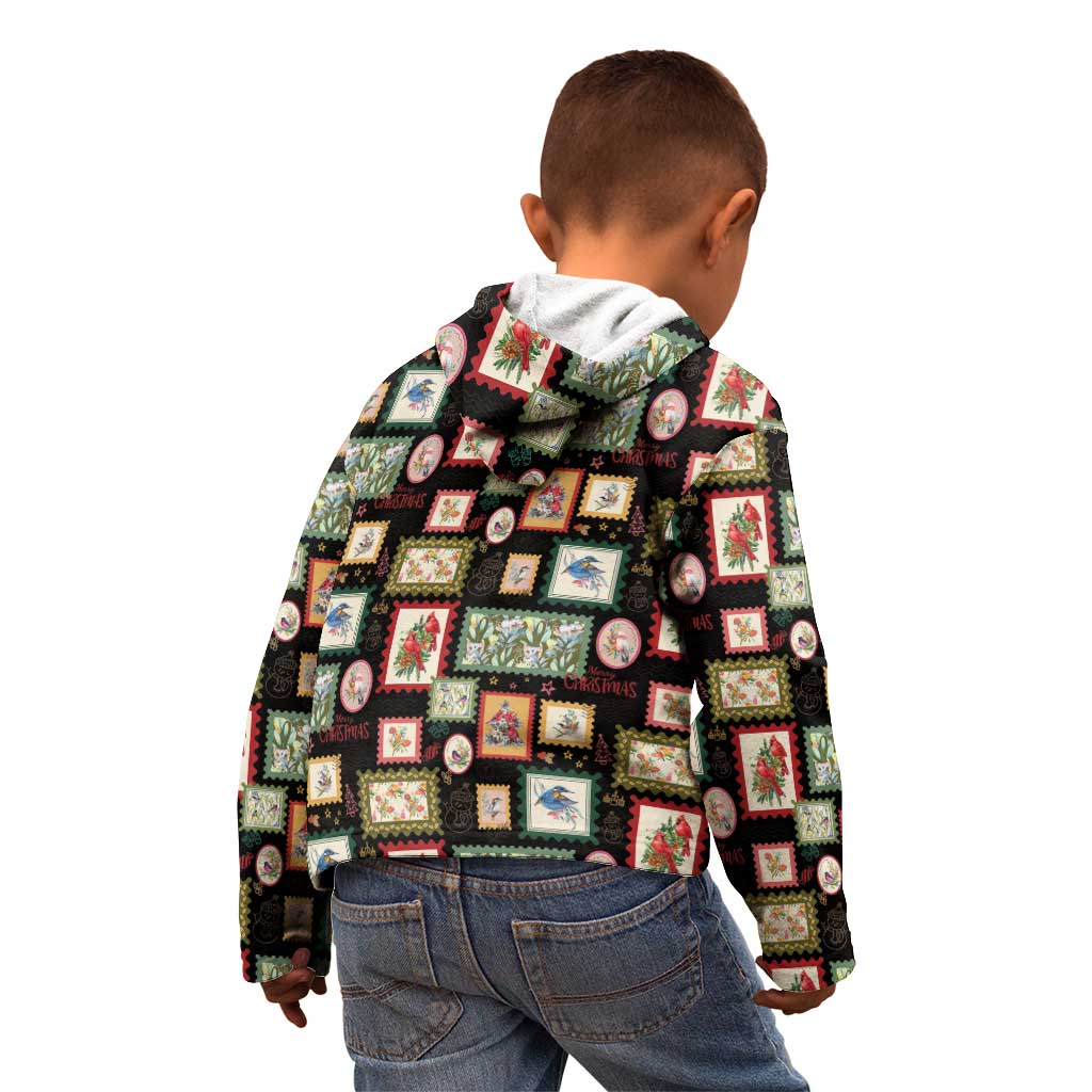 Aussie Birds Christmas La La Land Kid Hoodie Black Vintage Stamp Edition - Aussie Hoodie