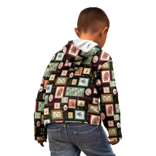 Aussie Birds Christmas La La Land Kid Hoodie Black Vintage Stamp Edition - Aussie Hoodie