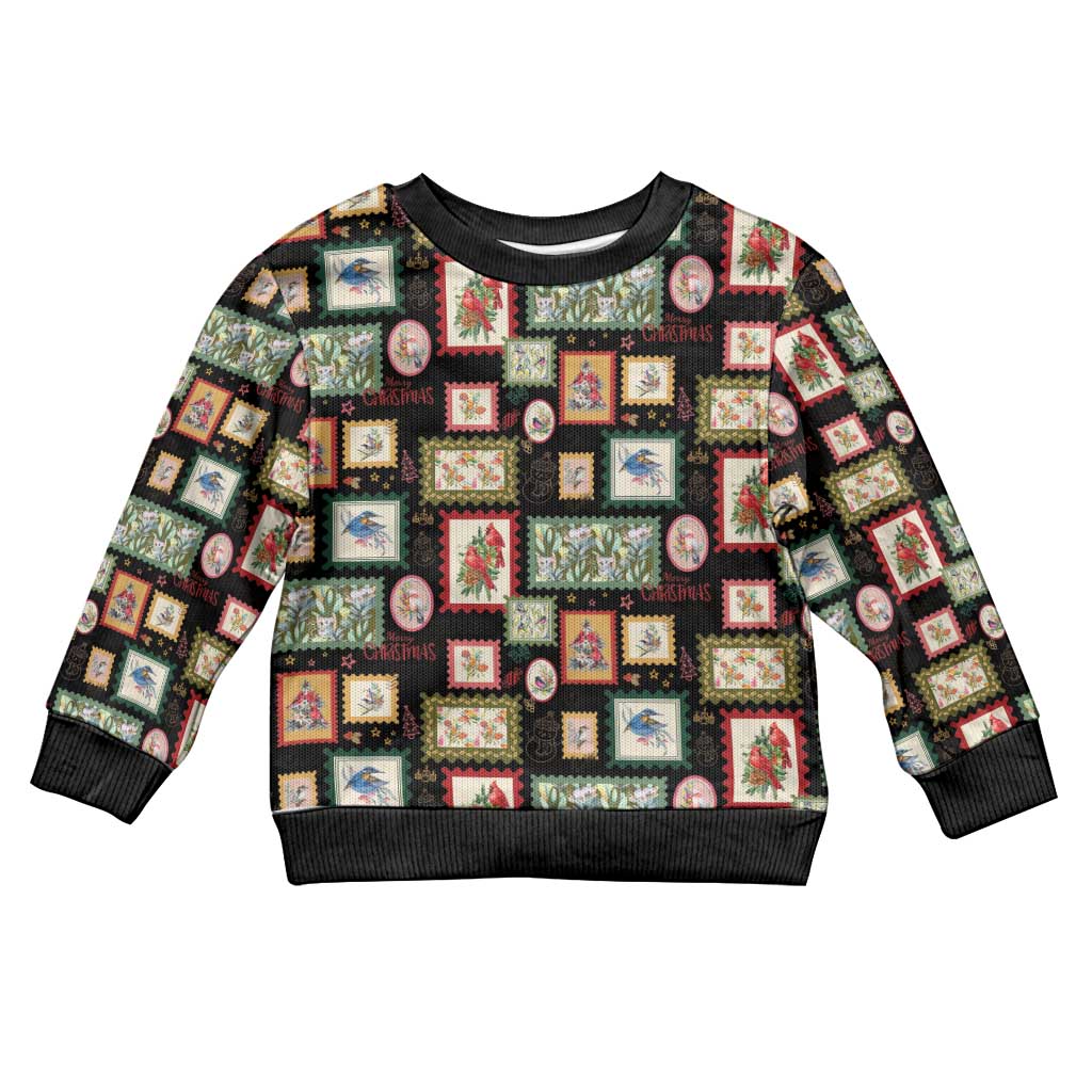 Aussie Birds Christmas La La Land Kid Ugly Christmas Sweater Black Vintage Stamp Edition - Aussie Hoodie
